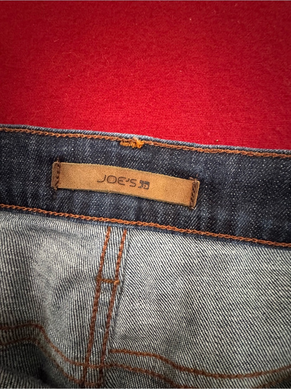 Joe's Jeans Straight Men's Dark Indigo Denim with Brown Trim